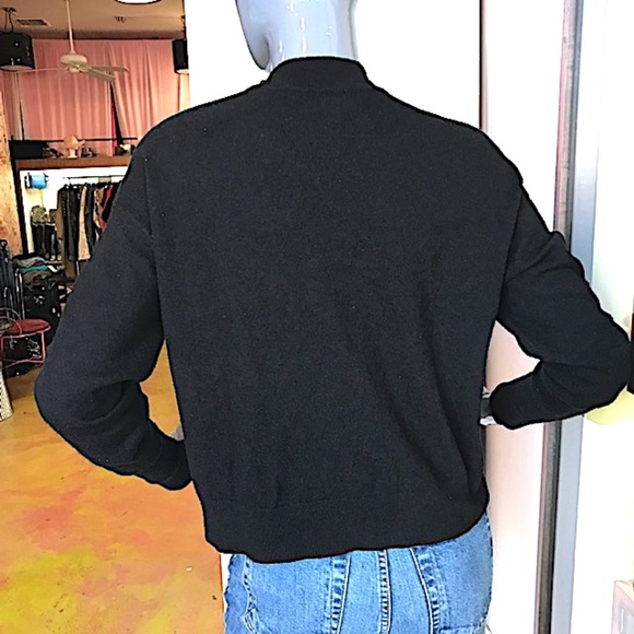 EVERLANE Wool Blend Crop Mockneck Sweater in Black EUC/sz S - Picture 11 of 13